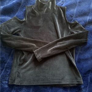 Zara- black velvet open shoulders top